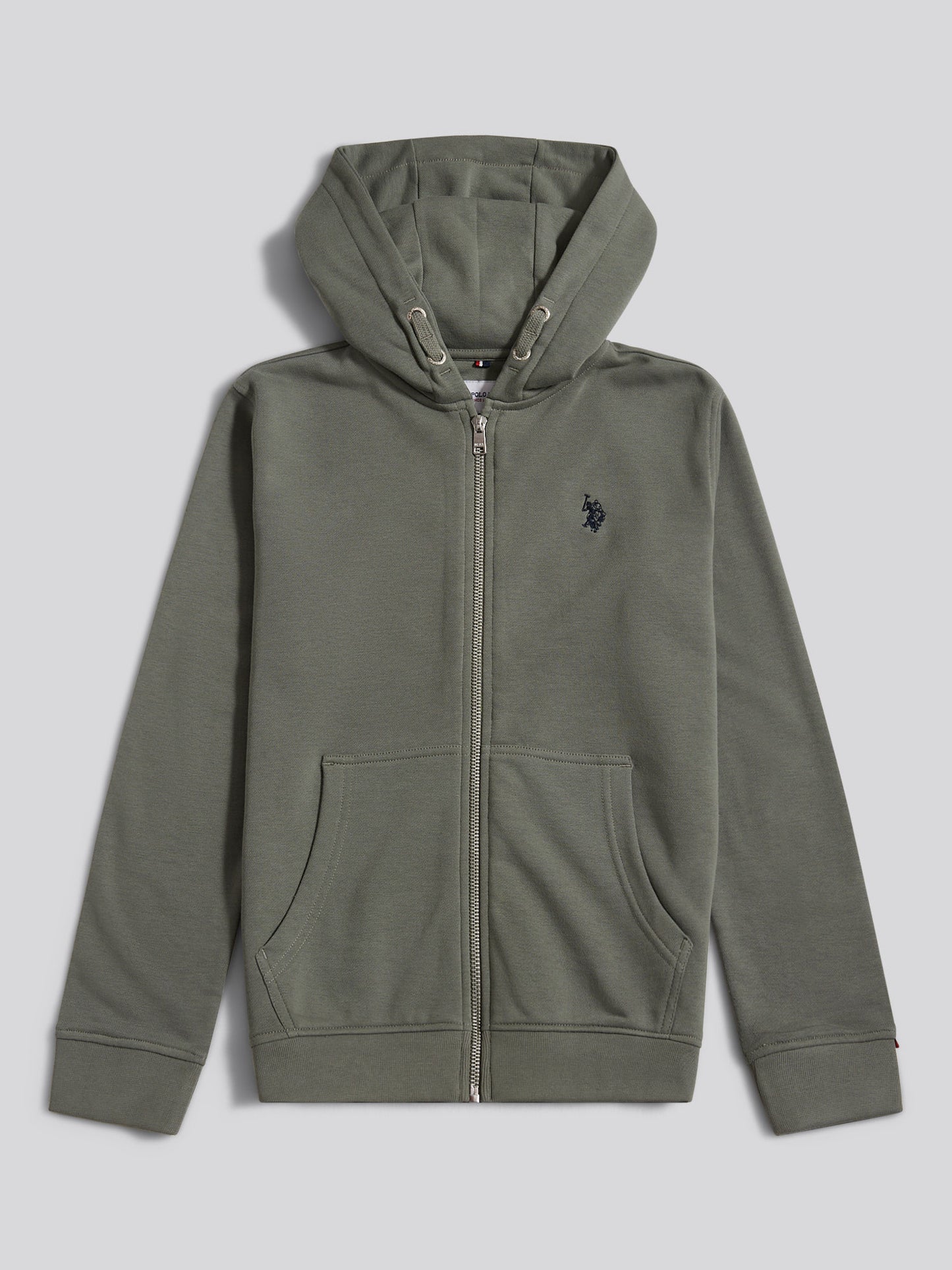 Boys Double Horsemen Zip Hoodie Mulled Basil