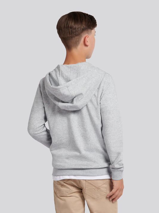 Boys Double Horsemen Zip Hoodie Mid Grey Marl