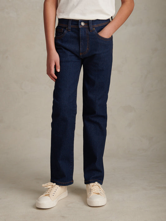 Boys Straight Fit Stretch Jeans Rinse Wash