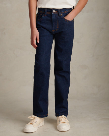 Boys Straight Fit Stretch Jeans Rinse Wash
