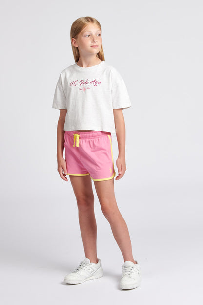 U.S. Polo Assn. Girls Tee And Short Lounge Set in Morning Glory