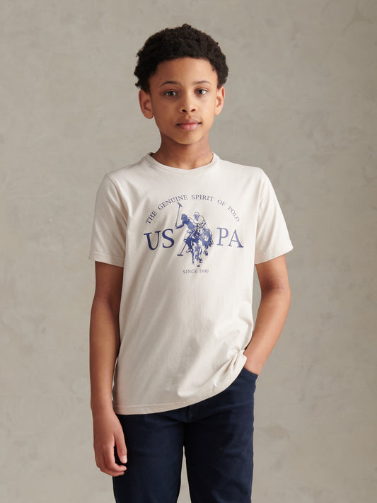 Boys 2 Pack Spirit Graphic T-Shirts Beige