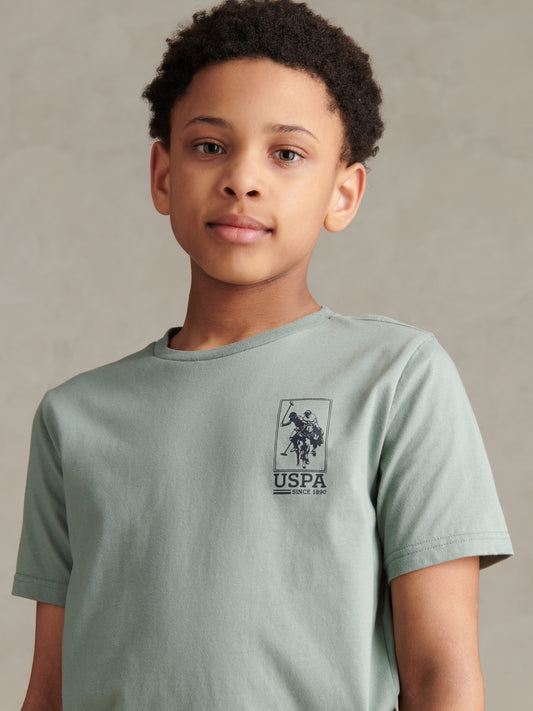 Boys 2 Pack Spirit Graphic T-Shirts Beige