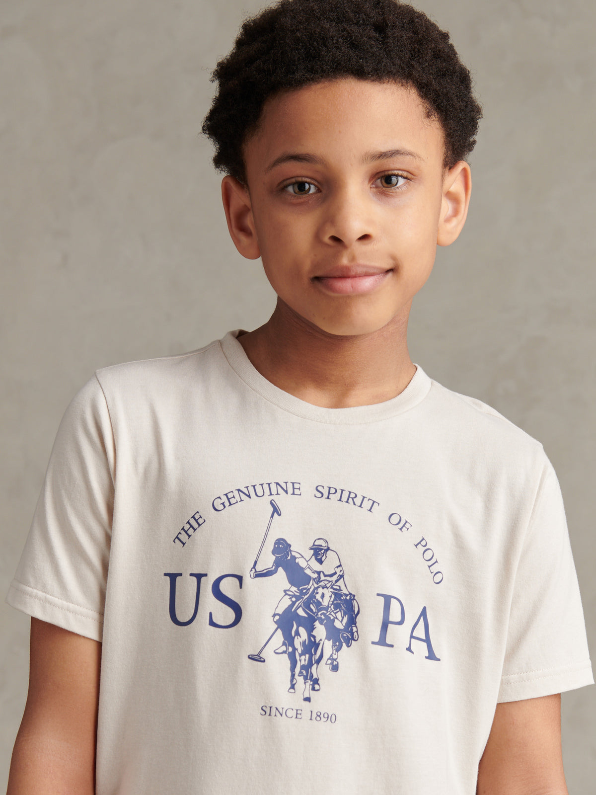 Boys 2 Pack Spirit Graphic T-Shirts Beige