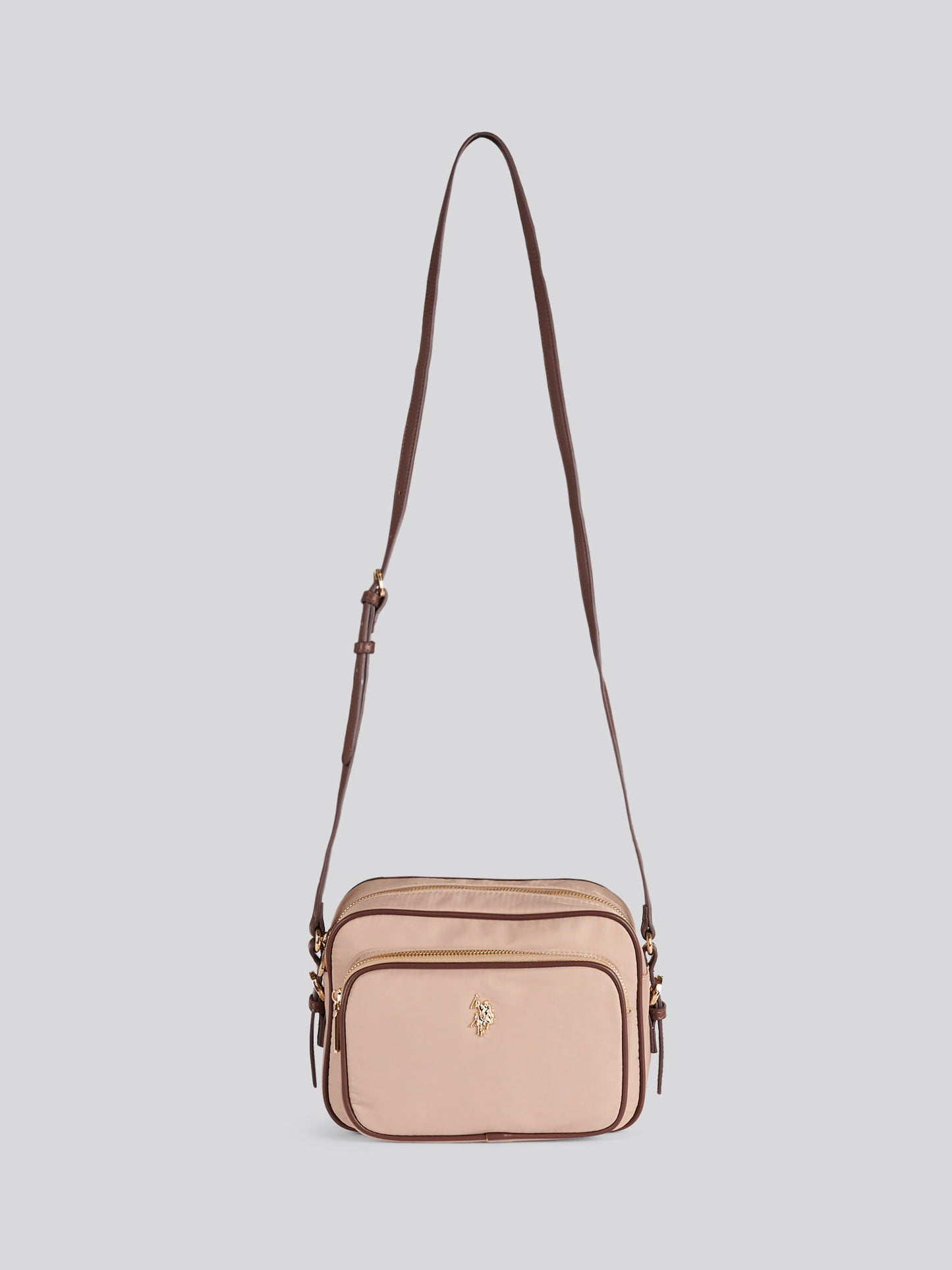 Womens Houston Crossbody Pocket Bag in Warm Taupe