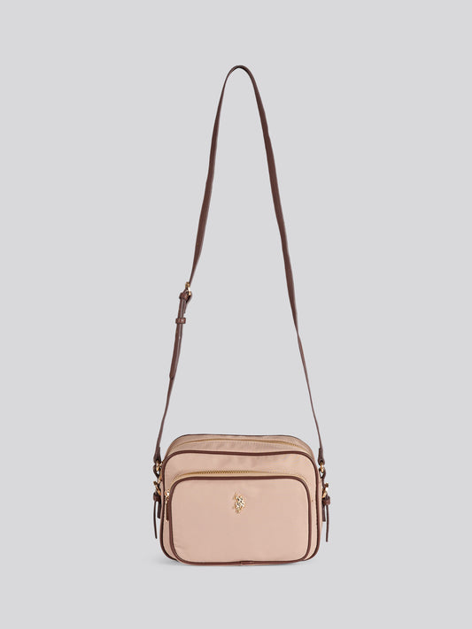Womens Houston Crossbody Pocket Bag in Warm Taupe