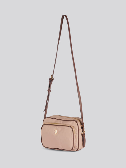 Womens Houston Crossbody Pocket Bag in Warm Taupe