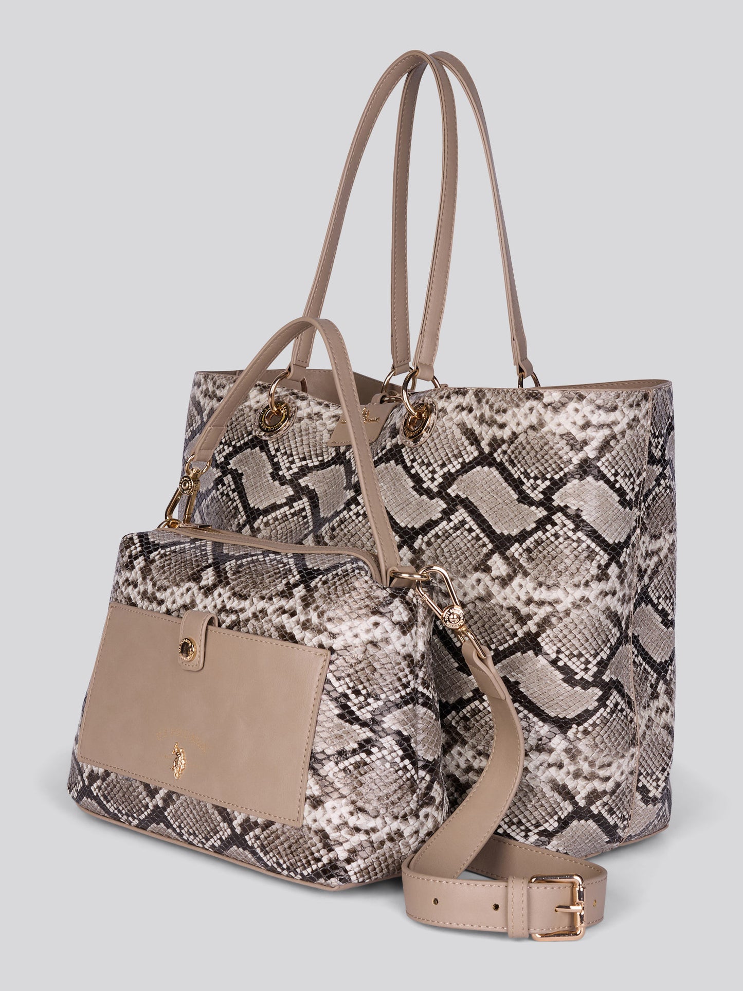Womens Axtell Reversible Shopping Bag in Light Taupe