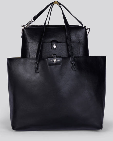 Womens Axtell Reversible Shopping Bag in Black