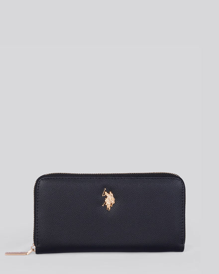 Womens Jones Large Zip Around Wallet in Black