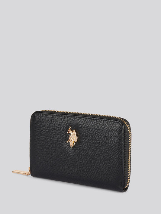 Womens Jones Medium Zip Wallet in Black
