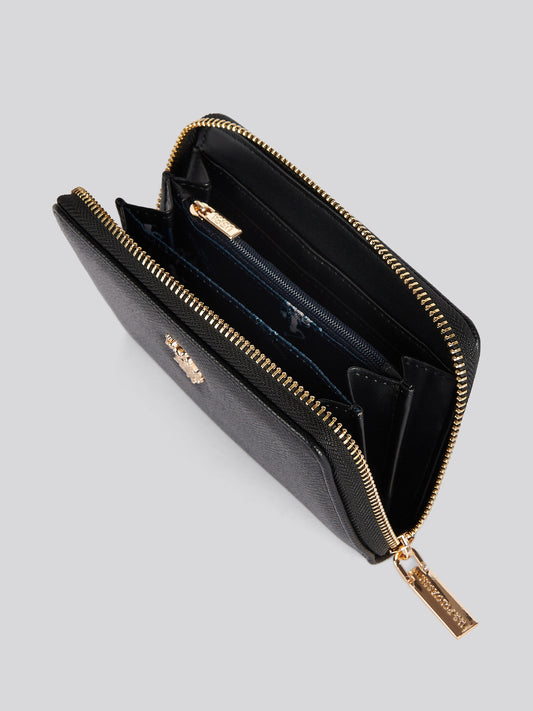 Womens Jones Medium Zip Wallet in Black