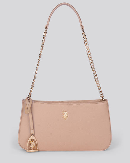 Womens Jones Small Hobo Bag w/ Chain in Beige