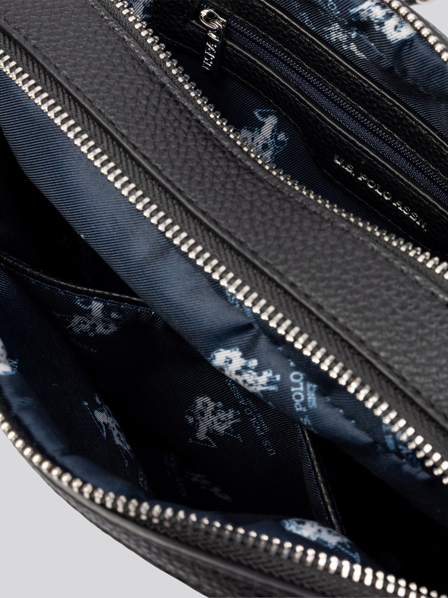 Womens Mansion Double Zip Crossbody Bag in Black