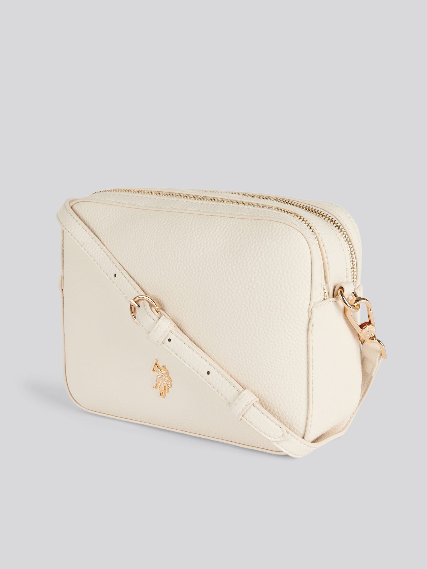 Womens Mansion Double Zip Crossbody Bag in Off White