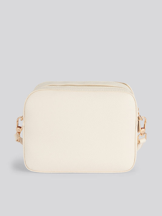 Womens Mansion Double Zip Crossbody Bag in Off White