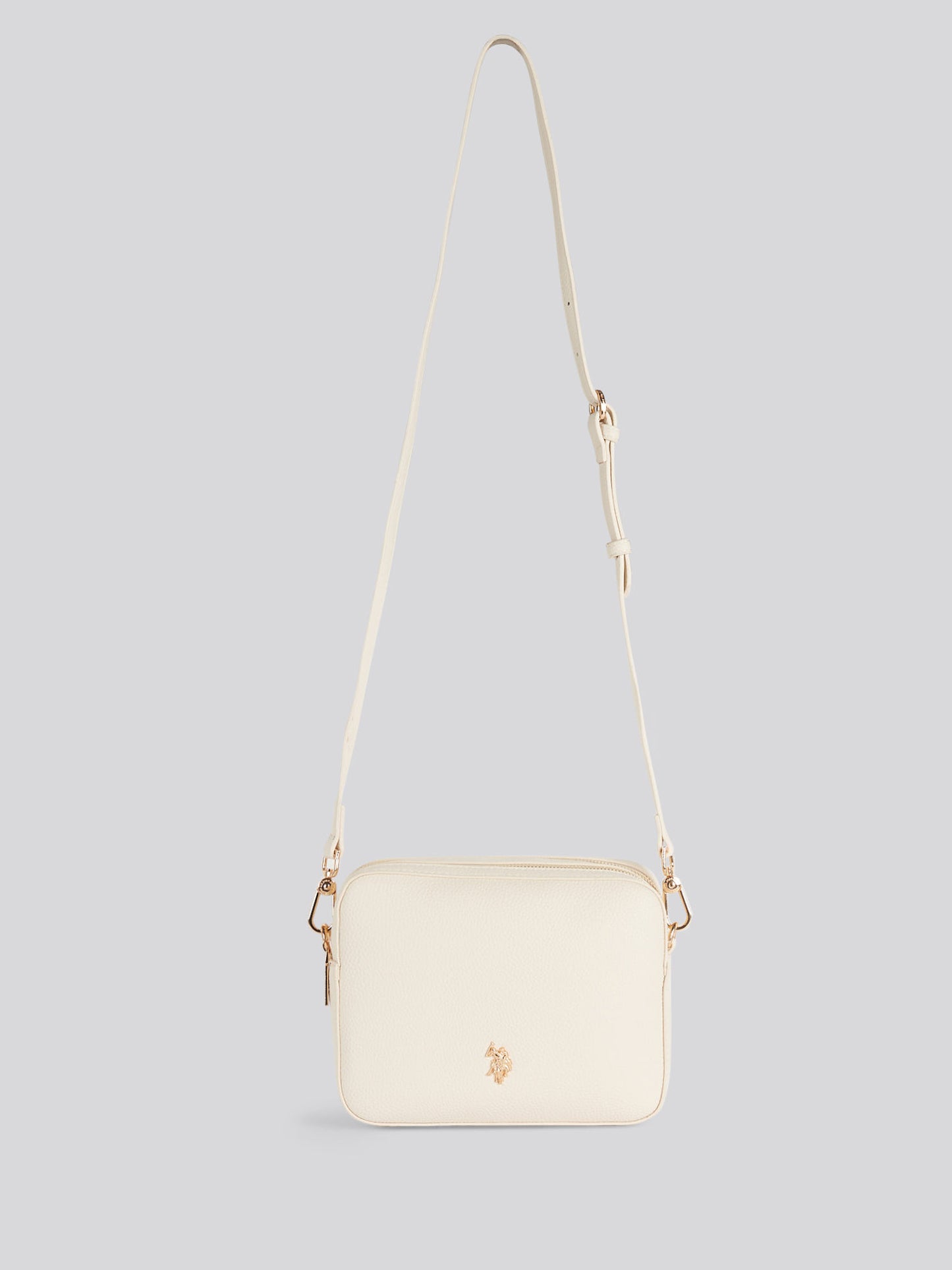 Womens Mansion Double Zip Crossbody Bag in Off White