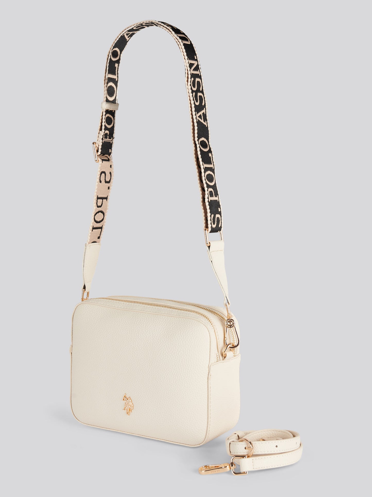 Womens Mansion Double Zip Crossbody Bag in Off White