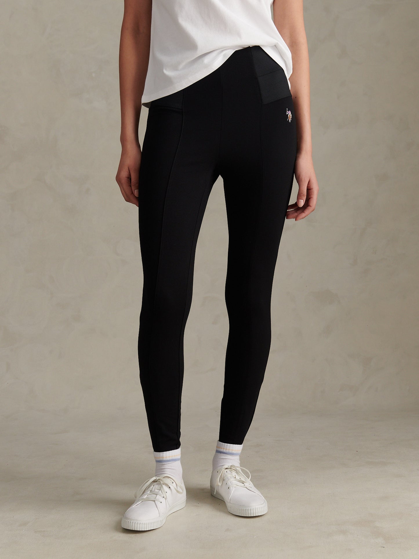 Womens Elastic Waistband Legging Black