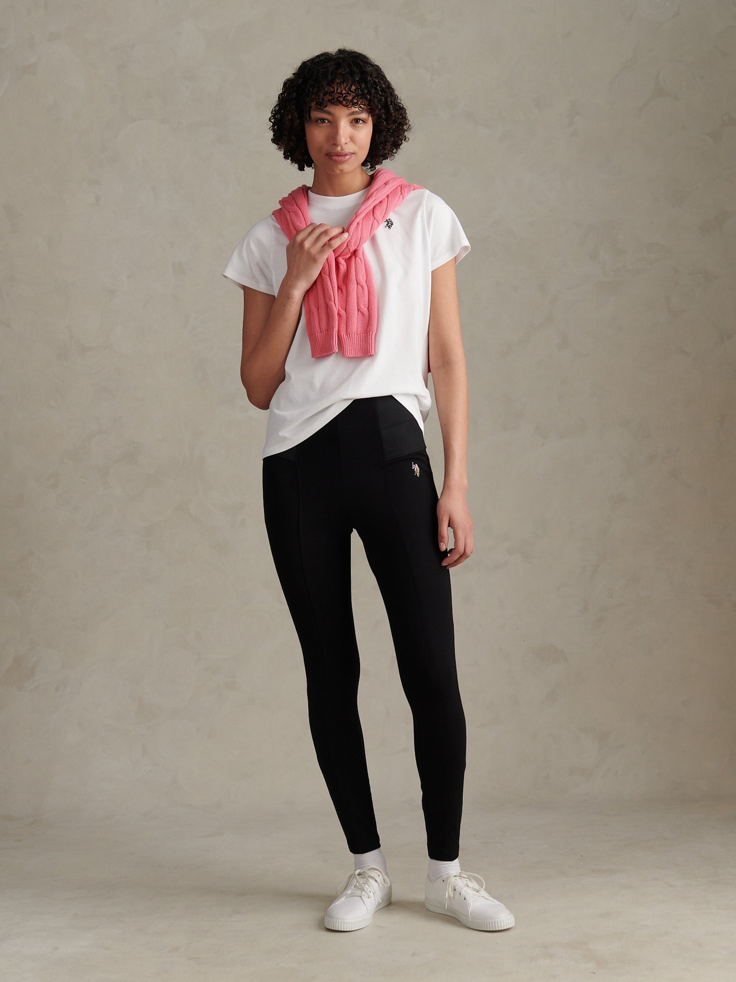 Womens Elastic Waistband Legging Black