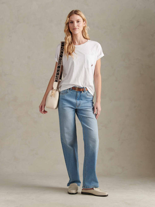 Womens Straight Fit Jean Light Blue Wash