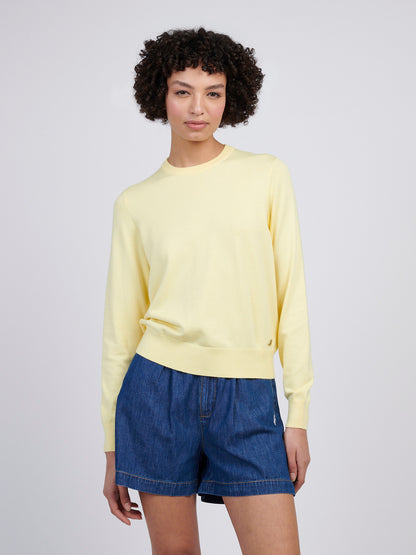 Womens Crew Neck Jumper in Mellow Yellow