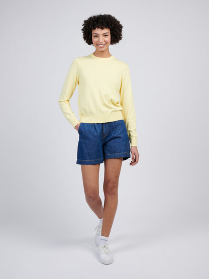 Womens Crew Neck Jumper in Mellow Yellow