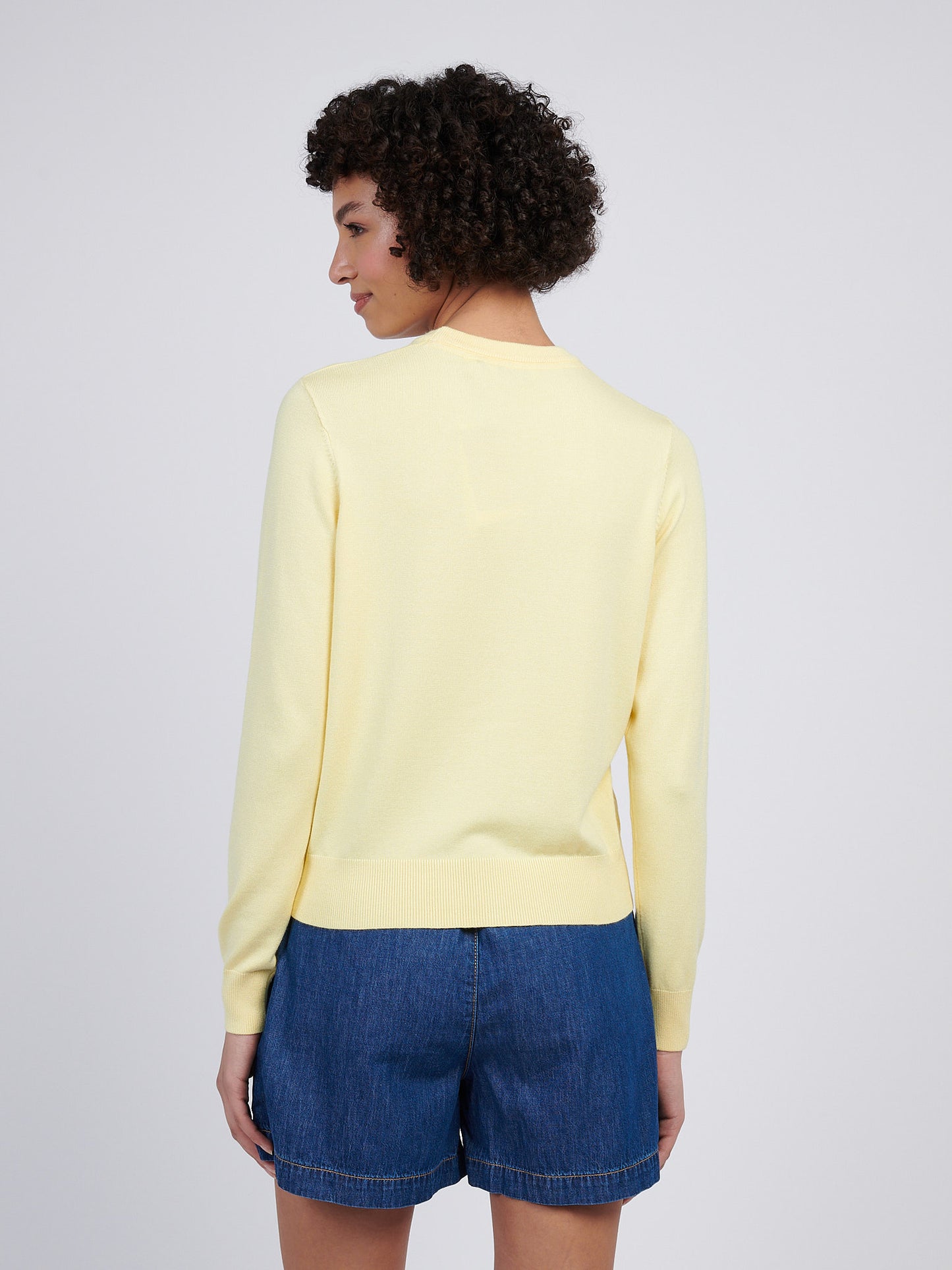 Womens Crew Neck Jumper in Mellow Yellow