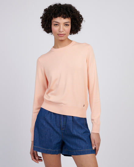 Womens Crew Neck Jumper in Peach Nectar