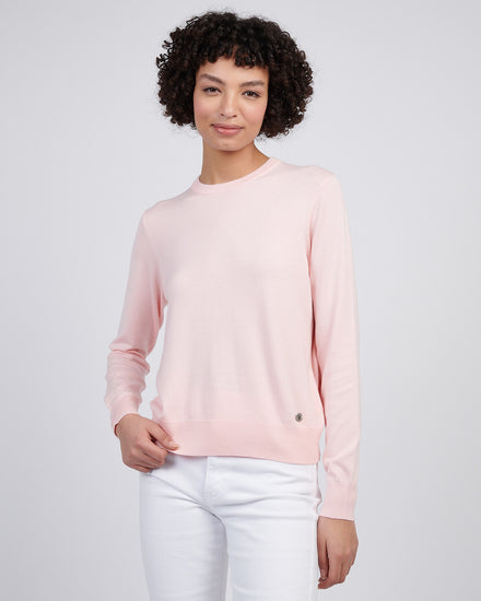 Womens Crew Neck Jumper in Crystal Rose