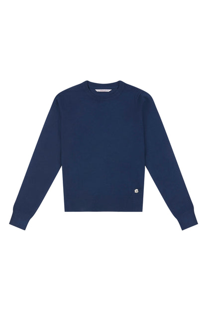 Womens Crew Neck Jumper in Navy Iris