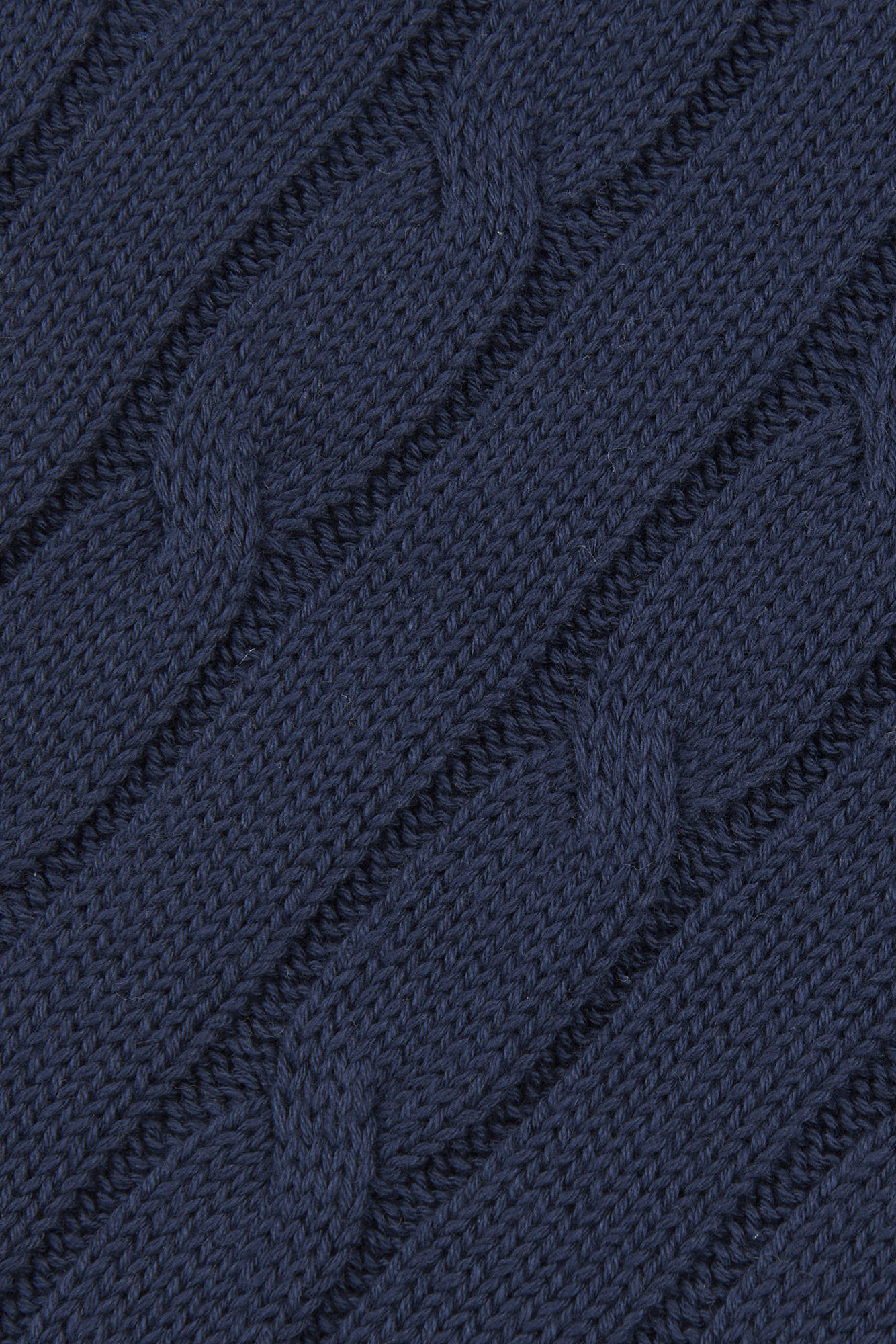 Womens V-Neck Cable Jumper in Navy Iris