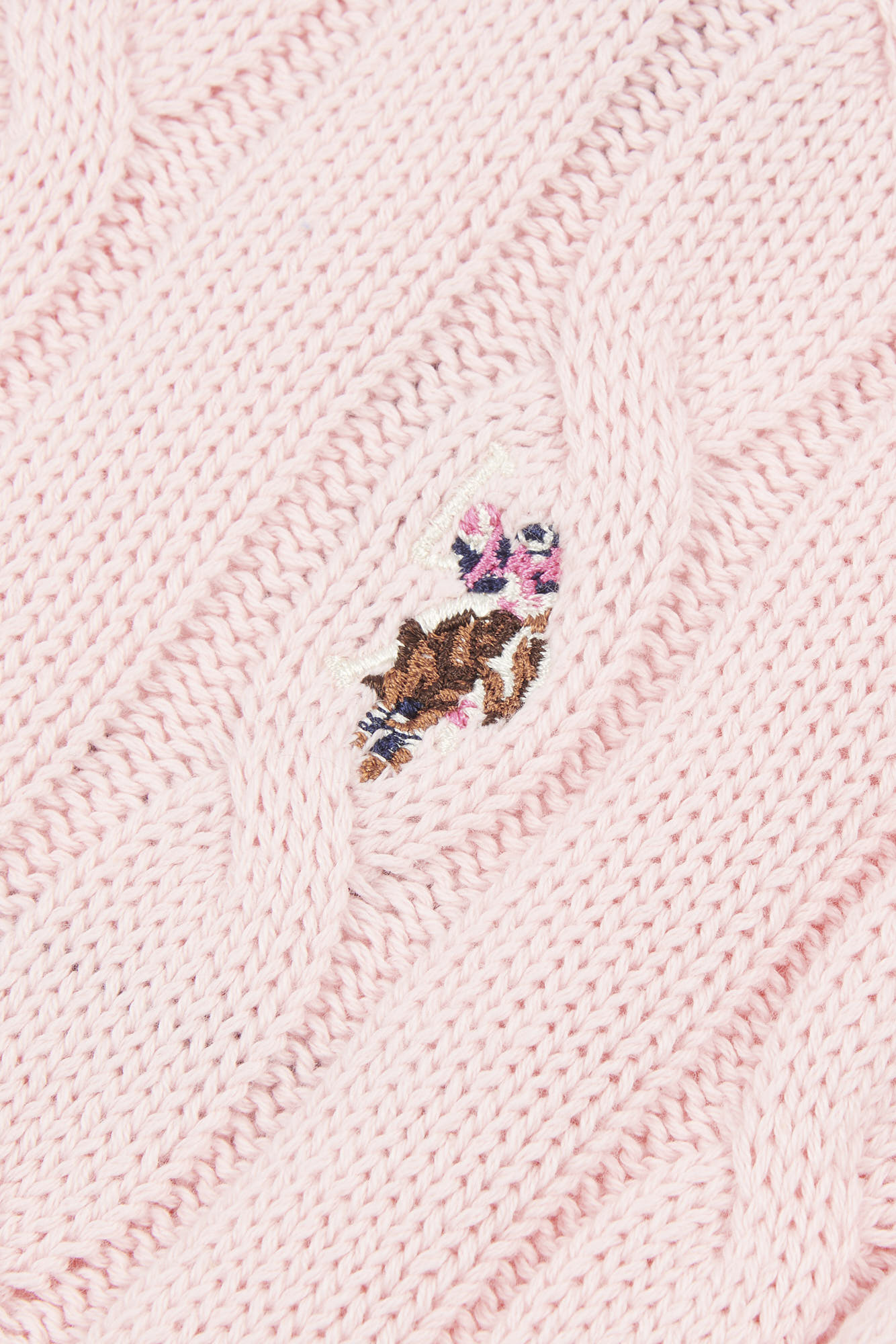 Women’s Cable Knit Crew Neck Jumper in Crystal Rose