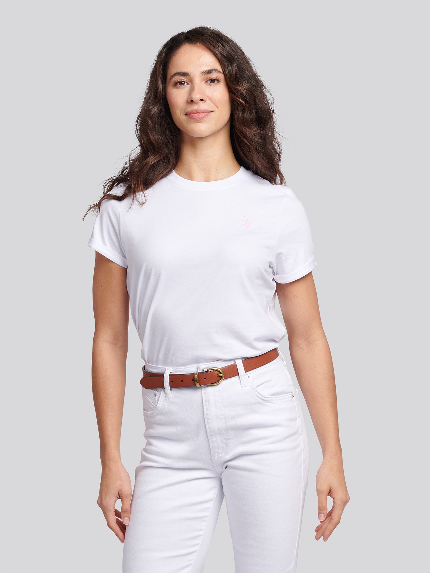 Womens Crew Neck T-Shirt in Bright White