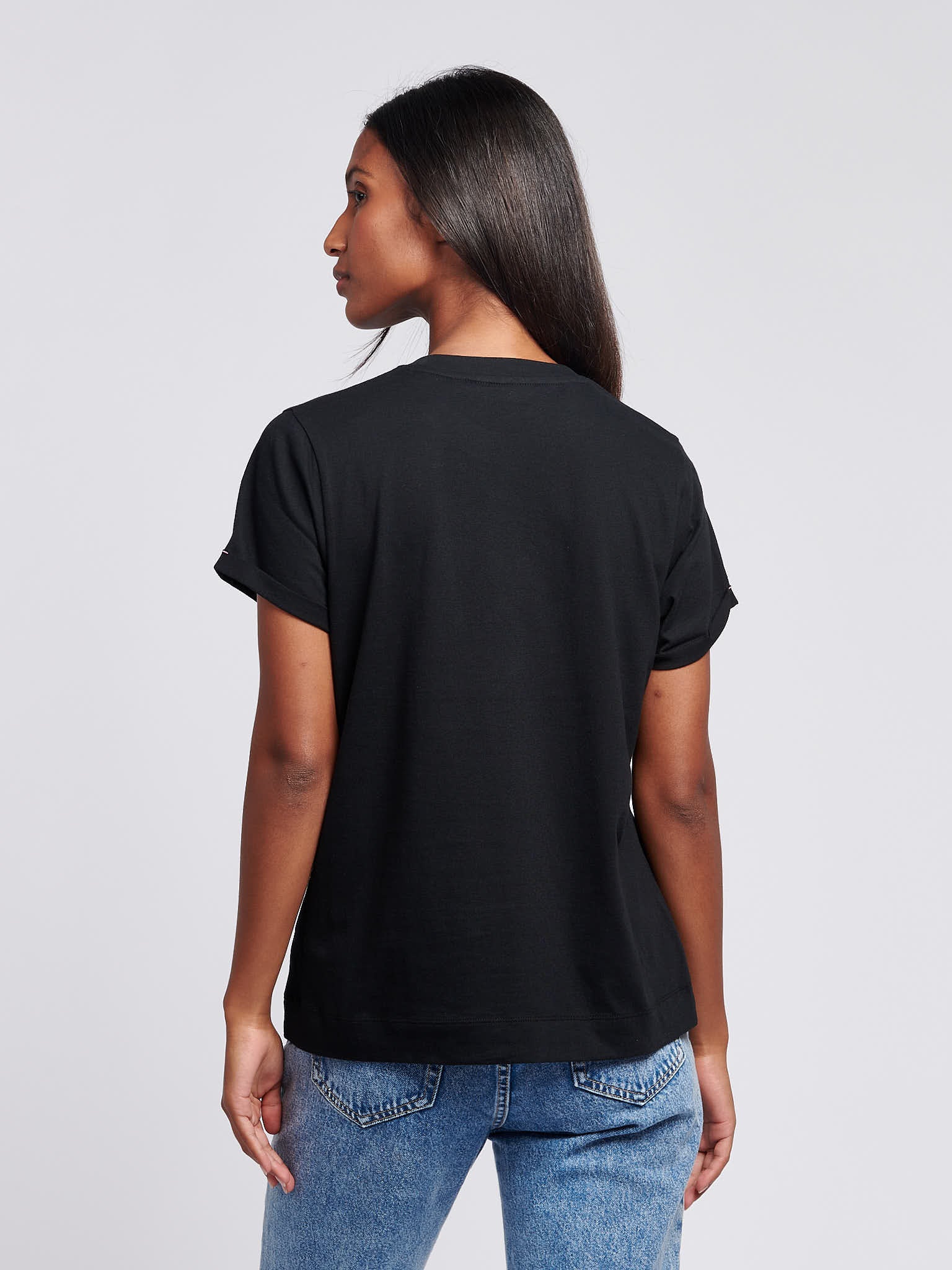 Womens Crew Neck T-Shirt in Black