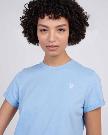 Womens Crew Neck T-Shirt in Vista Blue