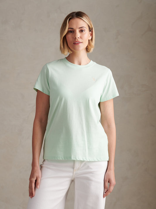Womens Crew Neck T-Shirt in Misty Jade
