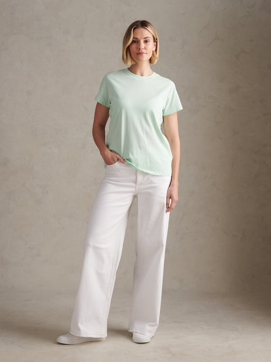 Womens Crew Neck T-Shirt in Misty Jade
