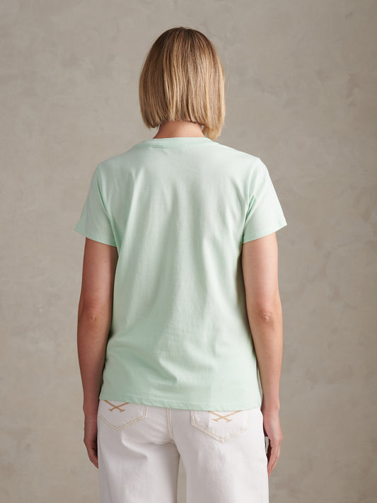 Womens Crew Neck T-Shirt in Misty Jade