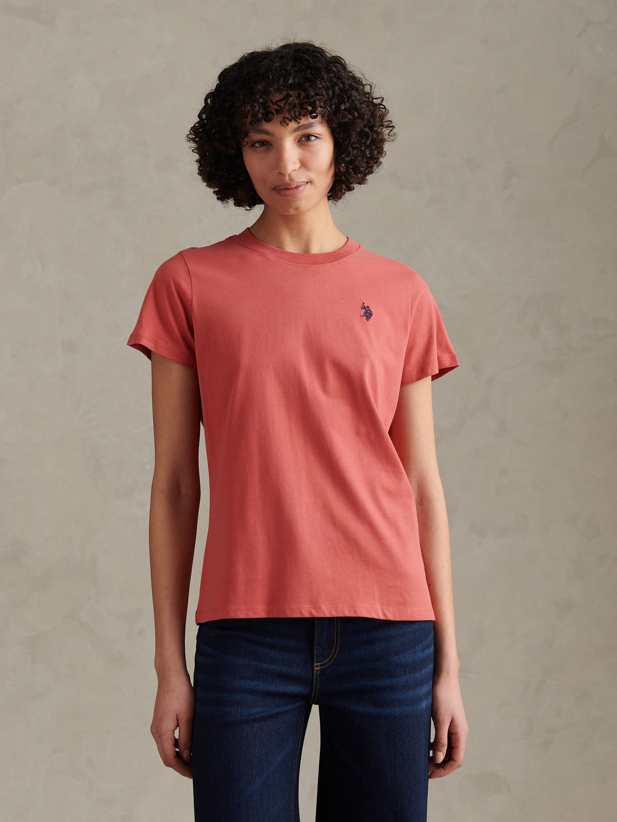 Womens Crew Neck T-Shirt Mineral Red