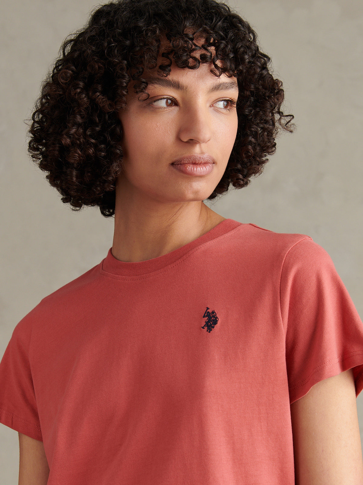 Womens Crew Neck T-Shirt Mineral Red