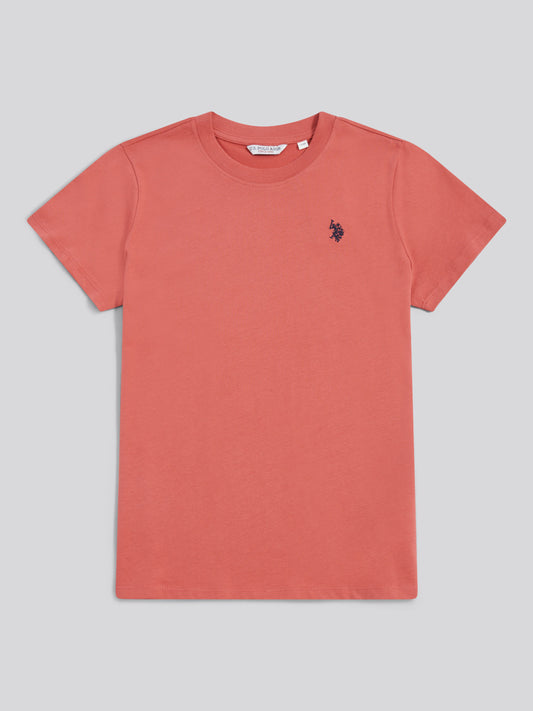 Womens Crew Neck T-Shirt in Mineral Red