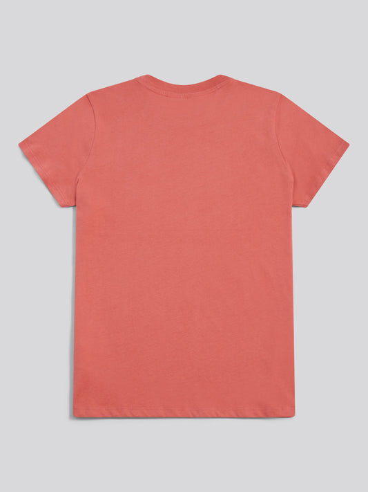 Womens Crew Neck T-Shirt in Mineral Red