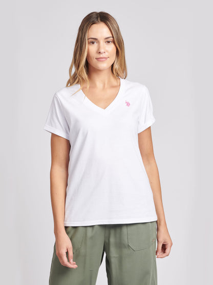 Womens V-Neck T-Shirt in Bright White