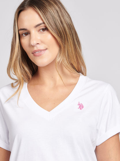 Womens V-Neck T-Shirt in Bright White