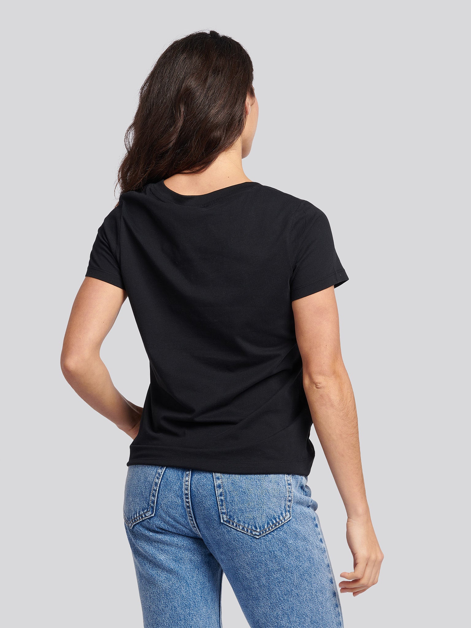 Womens V-Neck T-Shirt in Black