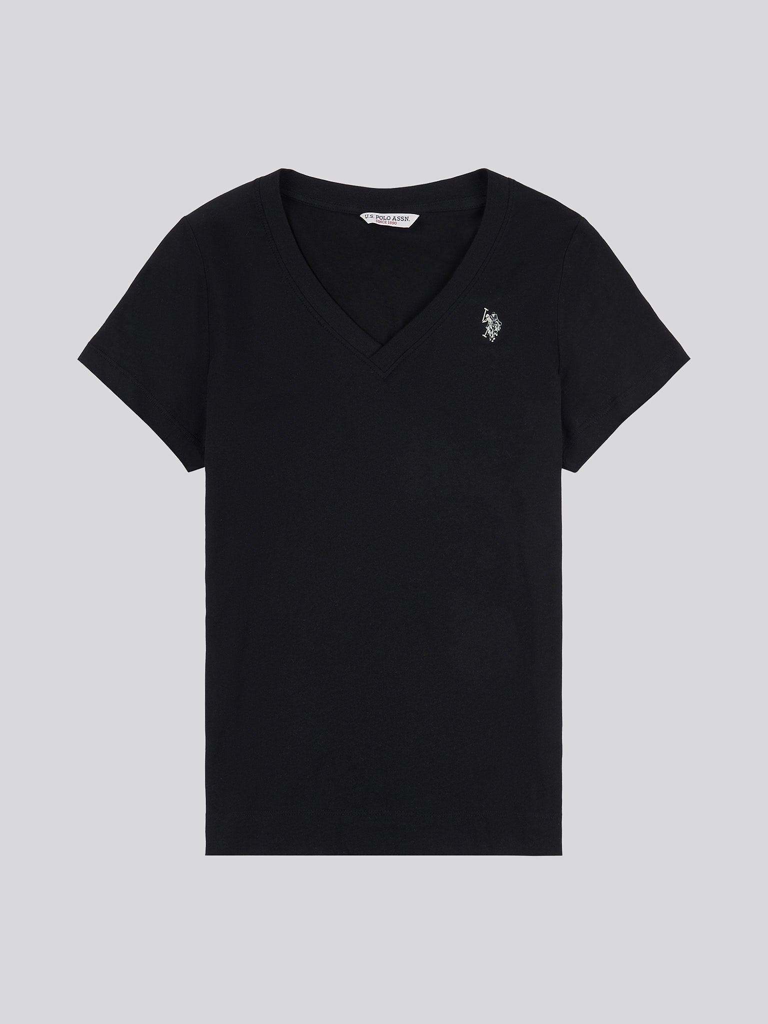 Womens V-Neck T-Shirt in Black