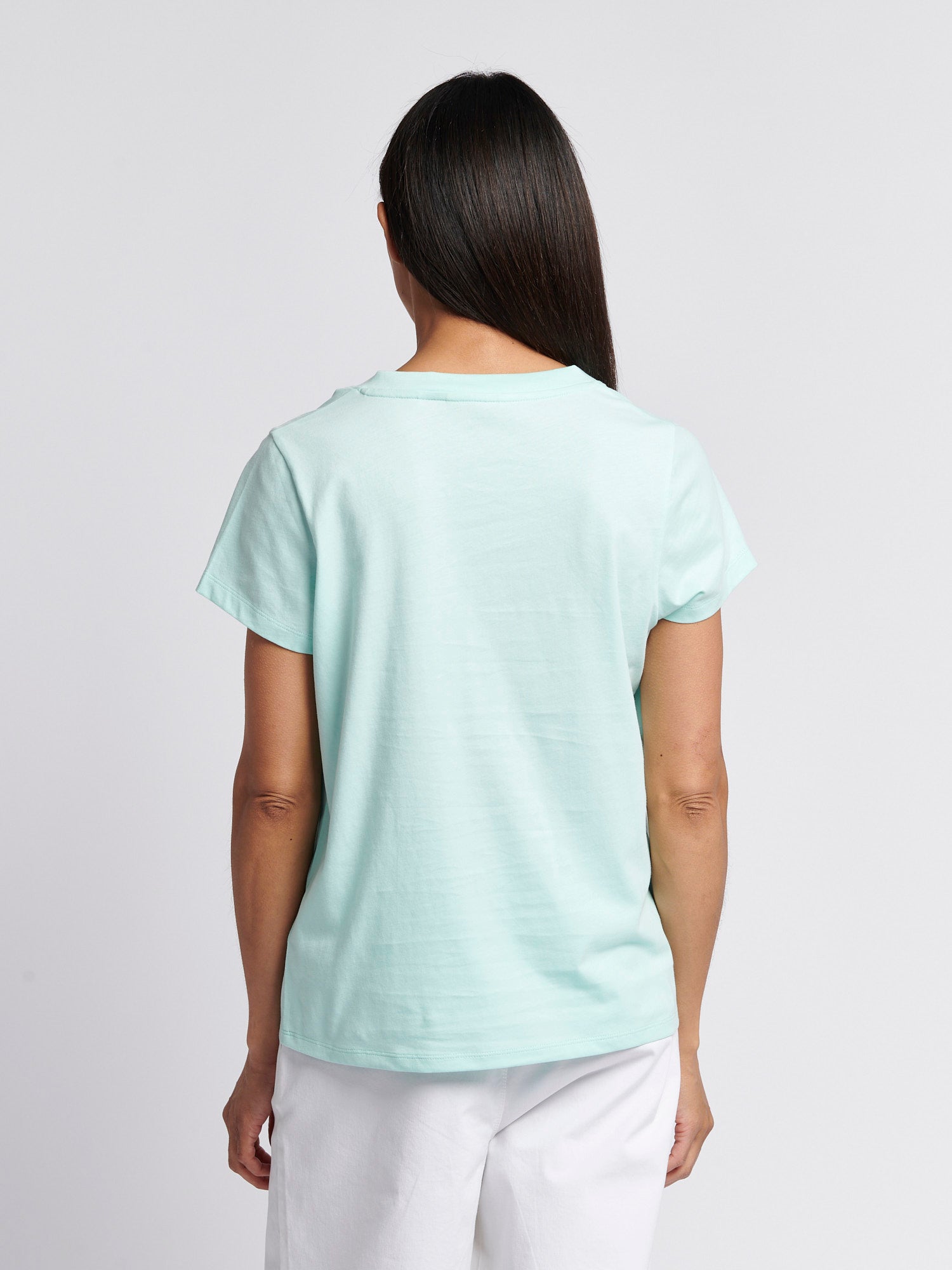 Womens V-Neck T-Shirt in Blue Light
