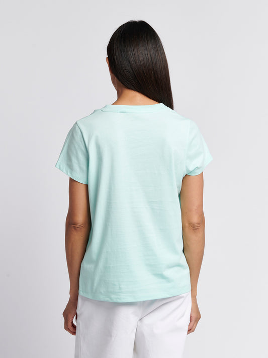 Womens V-Neck T-Shirt in Blue Light