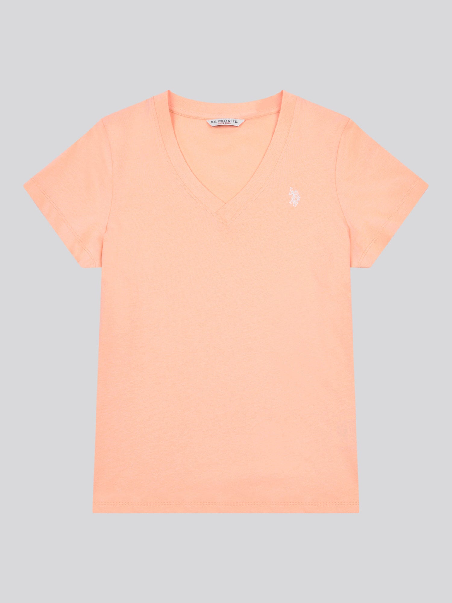 Womens V-Neck T-Shirt in Peach Nectar